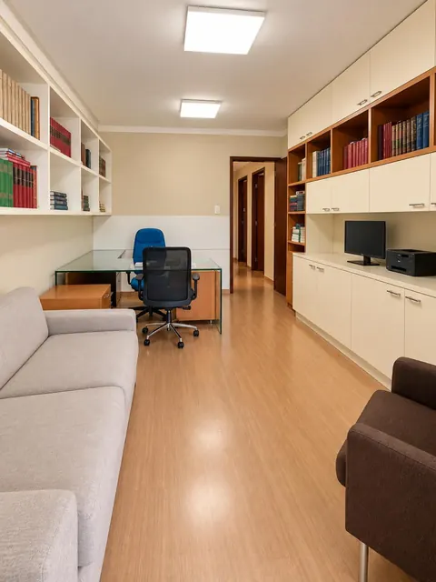 Quarto adaptado para home office