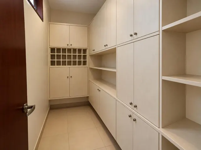 Closet com armários e prateleiras
