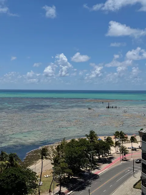 Vista para o mar e as piscinas naturais da Ponta Verde