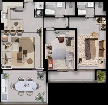 Planta da unidade 403 — 67,82 m²